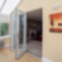 outside view of a room with bi-fold doors