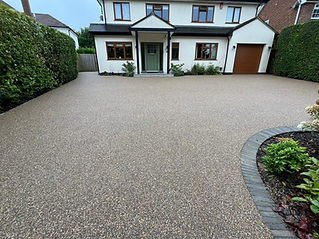 A spacious, smooth resin driveway
