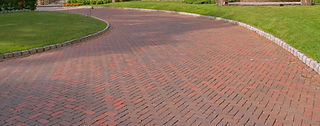 close-up image of block paved driveway