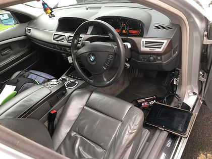 car interior with tablet