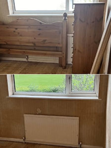 two images showing removal of waste furniture items