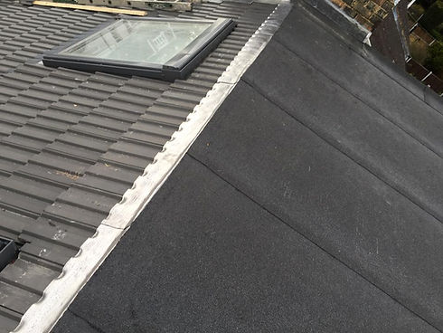 roof with black tiles