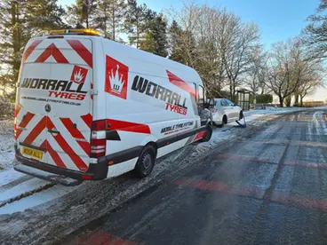 rear view of a van on road