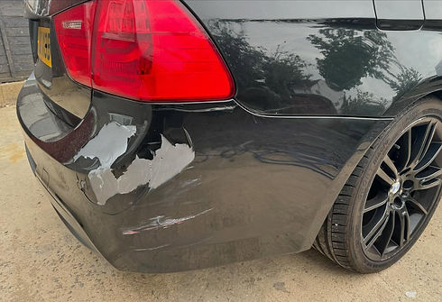 damaged rear bumper of a car