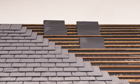A roof's construction in progress
