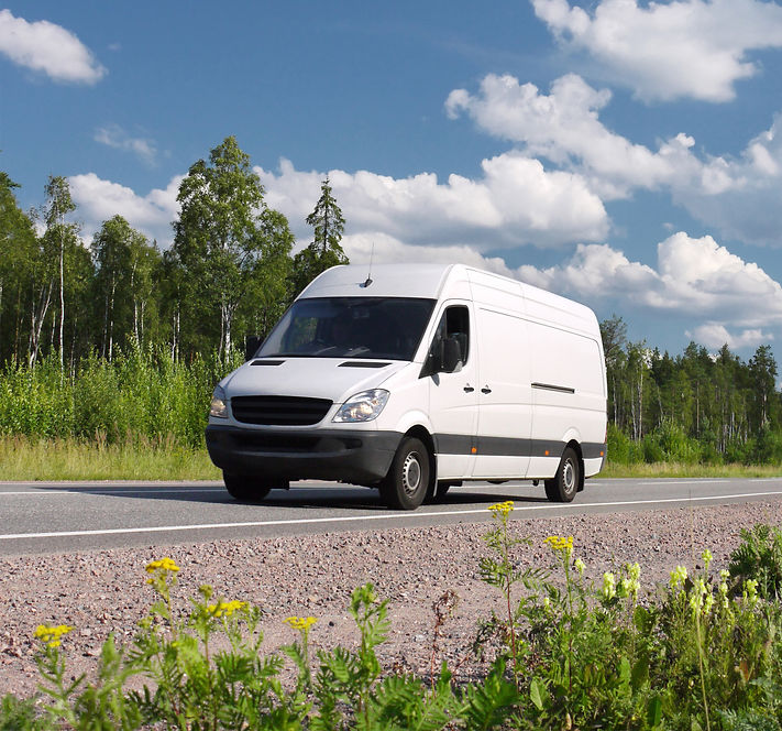 front view of white van