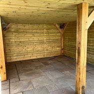 wooden structure under construction