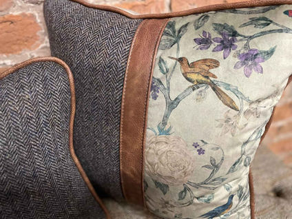 Country bird bespoke tweed cushions