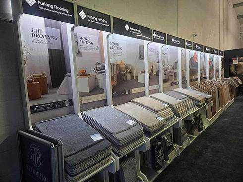 carpets on display in showroom