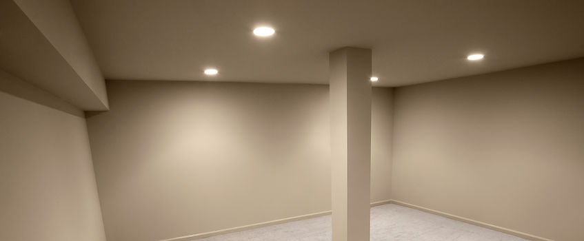 illuminated ceiling lights of a room