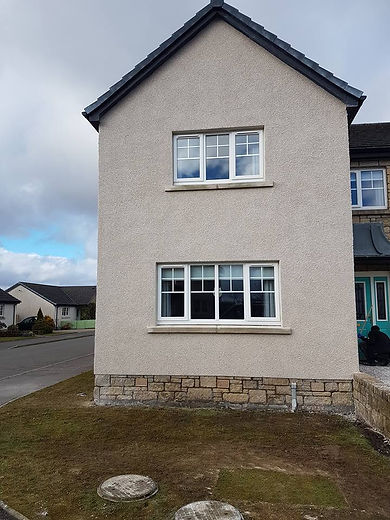 exterior of a house with white windows