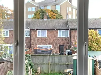 Inside view of glass windows