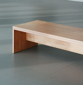 minimalist wooden bench