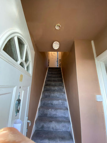 staircase wall plastered