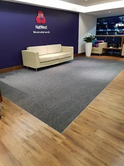 Grey carpet fitted in office