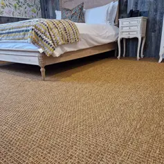 carpeted floor of  bedroom