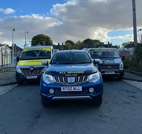 a car and two vans of All Spares Hull Ltd