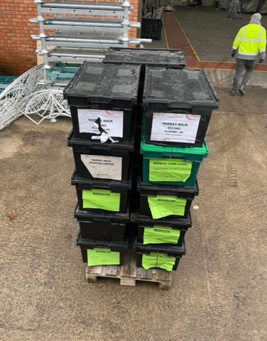 stack of black boxes