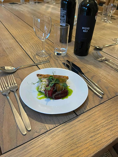 A beautifully arranged plate of food on a table