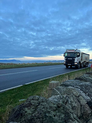 a truck on road