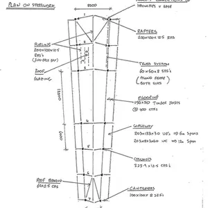 blueprint showing the plan of steelwork