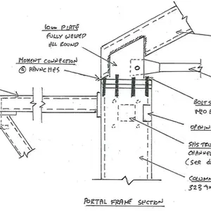 Blueprint of Portal Frame Section