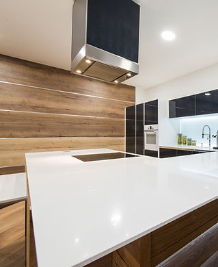 shiny white kitchen countertop