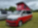 red and white campervan