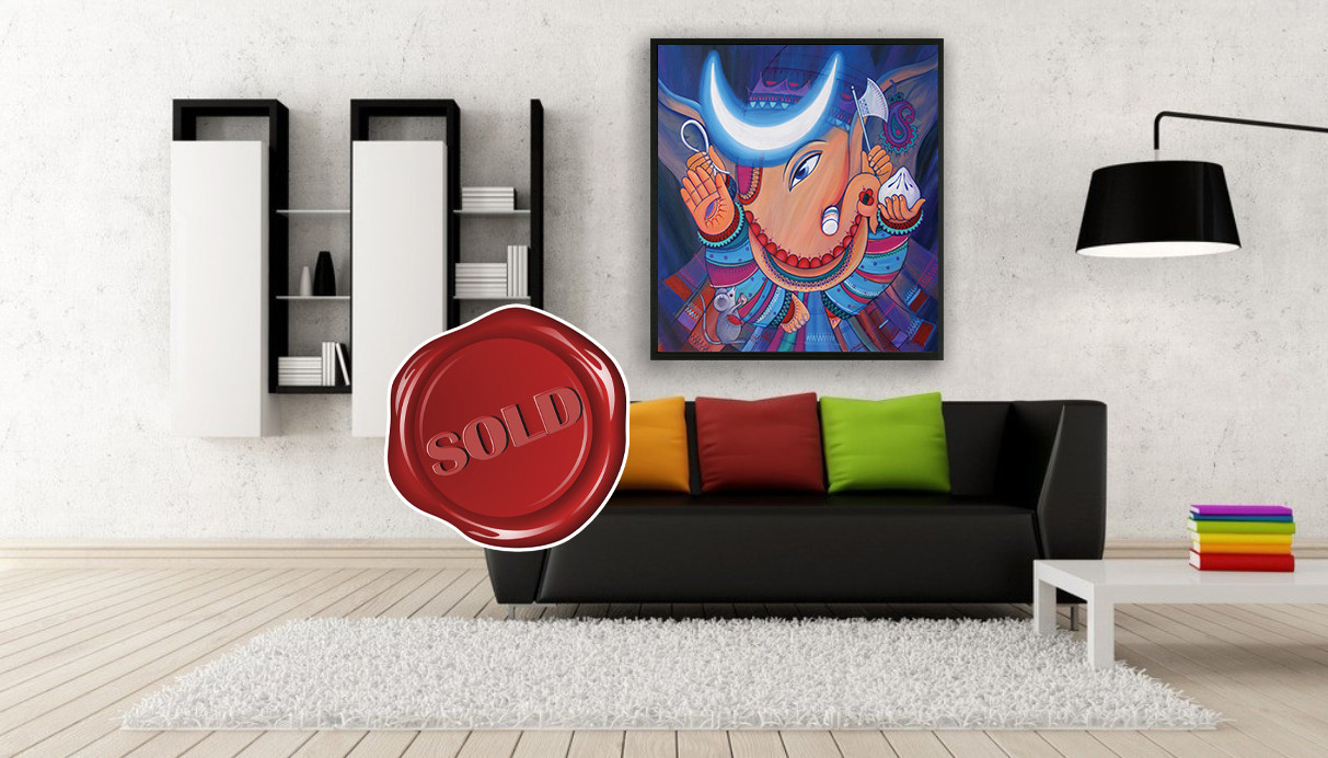 Bhalchandra - The Ganesha With The Moon - Original Painting