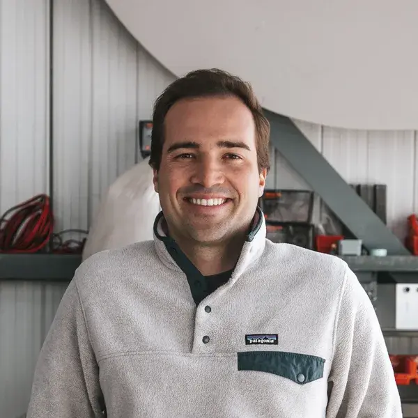 Jean-Samuel Coderre, co-owner of Igloo Caravane, in the Mirabel workshop