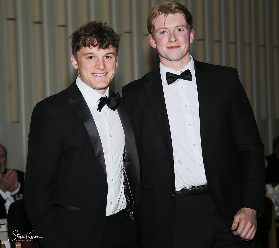 Greyhounds Player of the Year: Bryn Davies with Captain: James Clegg