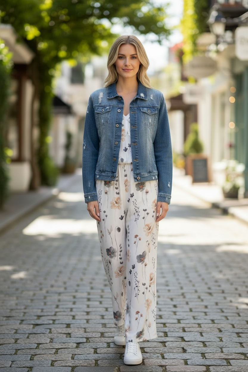 Thumbnail: Casual Sleeveless Floral Print Jumpsuit