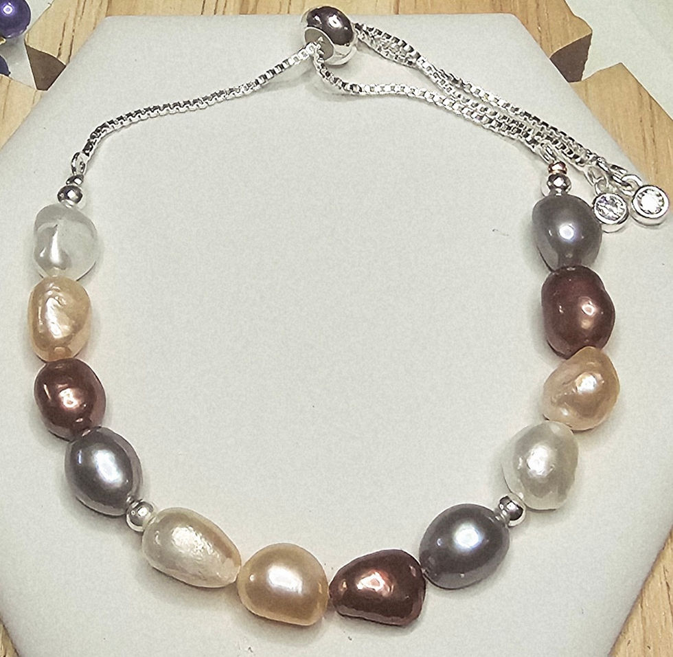 Autumnal Collection Silver plated Adjustable Bracelet