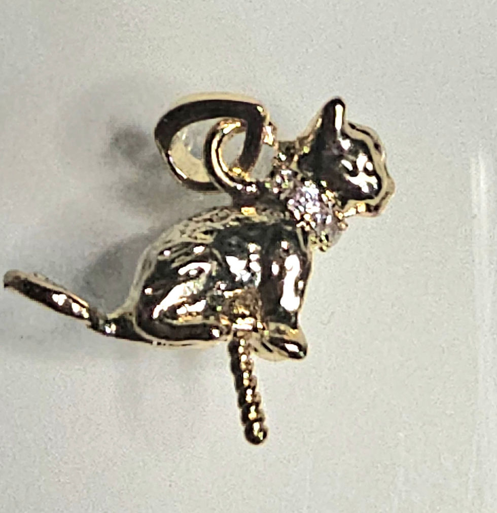 Gold Plated and Silver Plated Cat Pearl Pendants +Oyster + chain