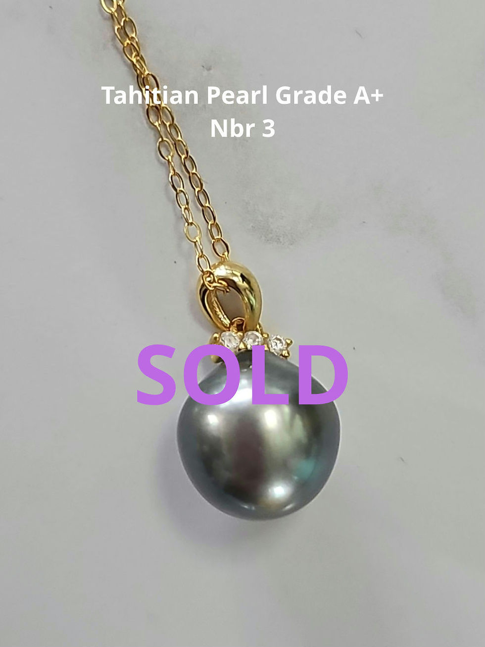 Thumbnail: Tahitian 8-11mm Black Baroque Sea Water Pearl+ chain 