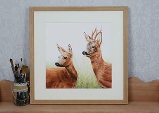 Little Robin Art Deer Painting