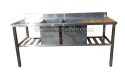 Mesada Acero inoxidable Bacha Doble