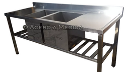 Mesada Acero inoxidable Bacha Doble