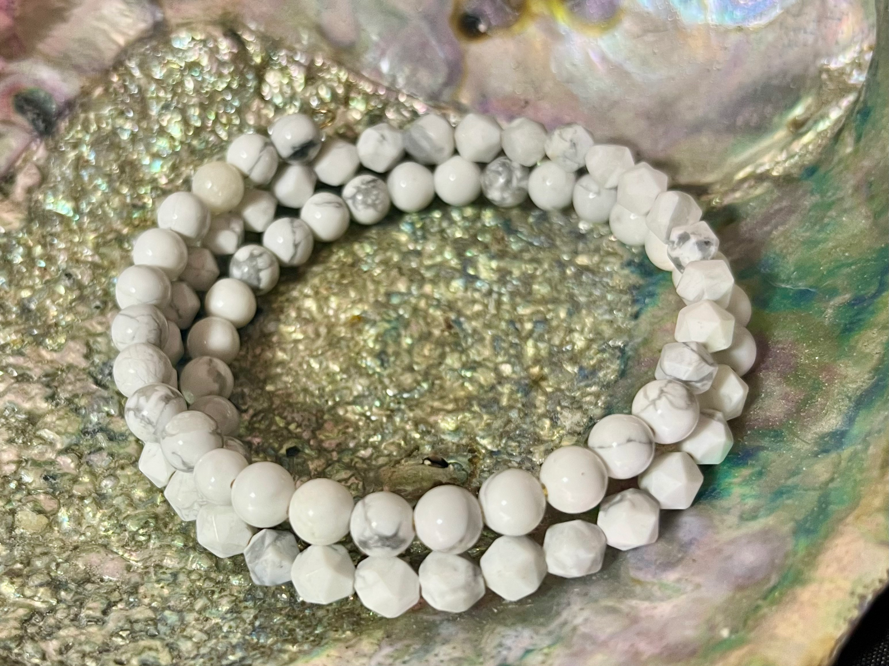 Howlite, wrap bracelet 