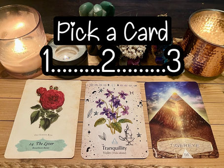Pick a card. Rose, Violet, Pyramid