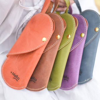 革製メガネケース