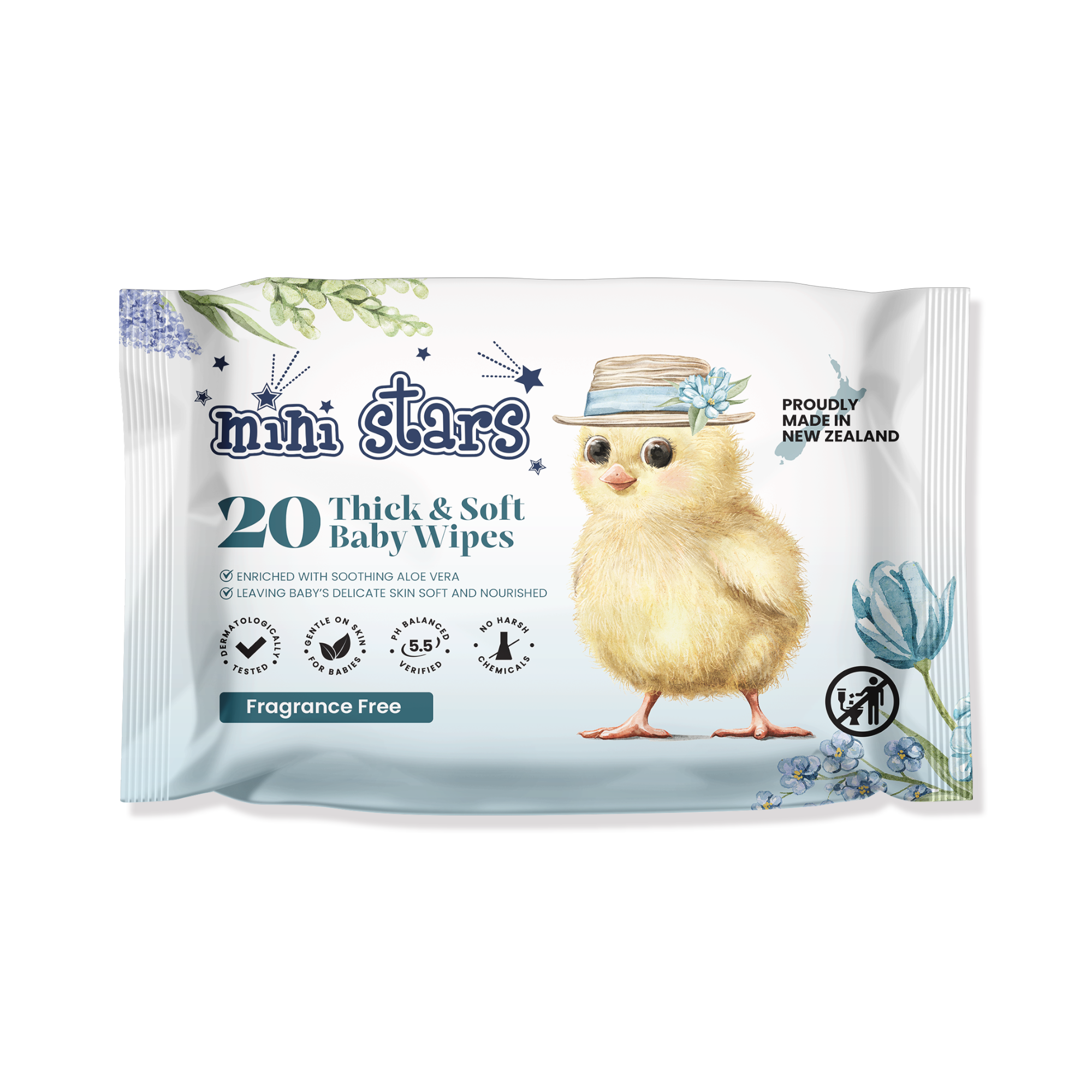 Thick & Soft Baby Wipes 20s (Fragrance-Free)
