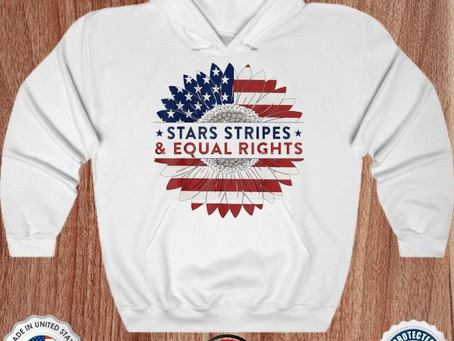 Vintage sunflower American flag stars stripes equal rights shirt