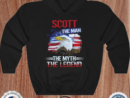 Eagle scott the man the myth the legend American flag shirt