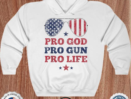 Pro god pro gun pro life American sunglasses patriotic shirt