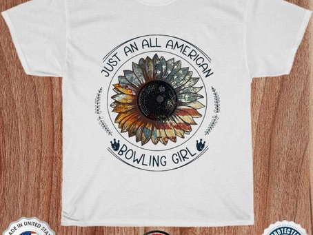 Sunflower just an all American bowling girl shirt
