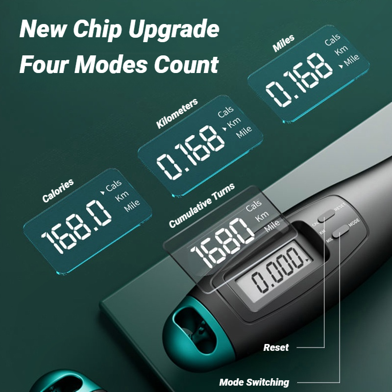 Miniatura: JumpPro Smart™ – Corda Inteligente com Contador Digital Sem Fio