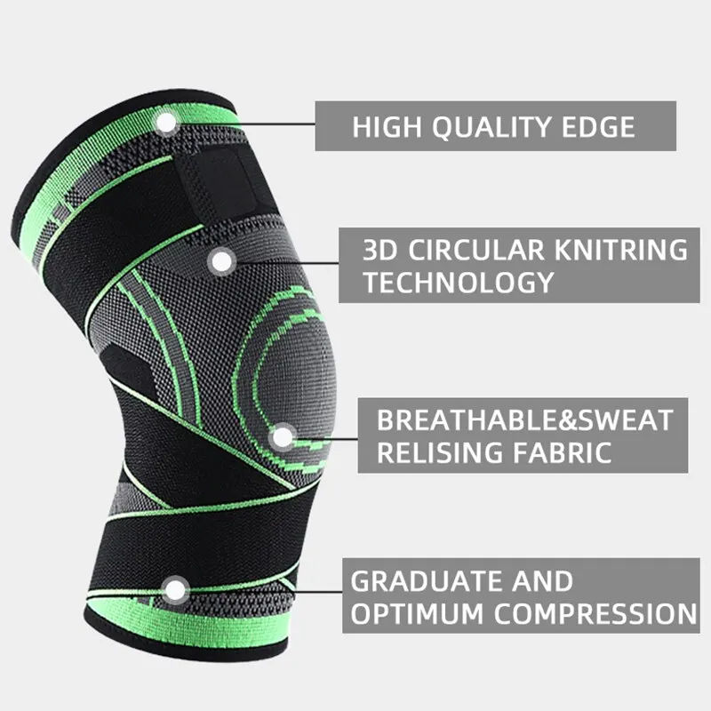 Miniatura: KneeGuard Pro™ – Joelheira de Compressão Ajustável com Suporte Profissional