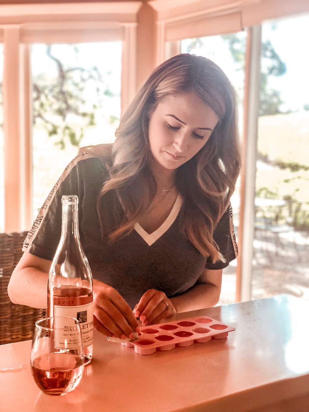 sonoma grape girl, audra tavelli, wine blogger, rosé ice cubes, keep your wine cold, cold rosé, #roséallday, balletto rosé, sonoma county rosé, russian river valley, russian river valley rosé of pinot noir, rosé of pinot noir