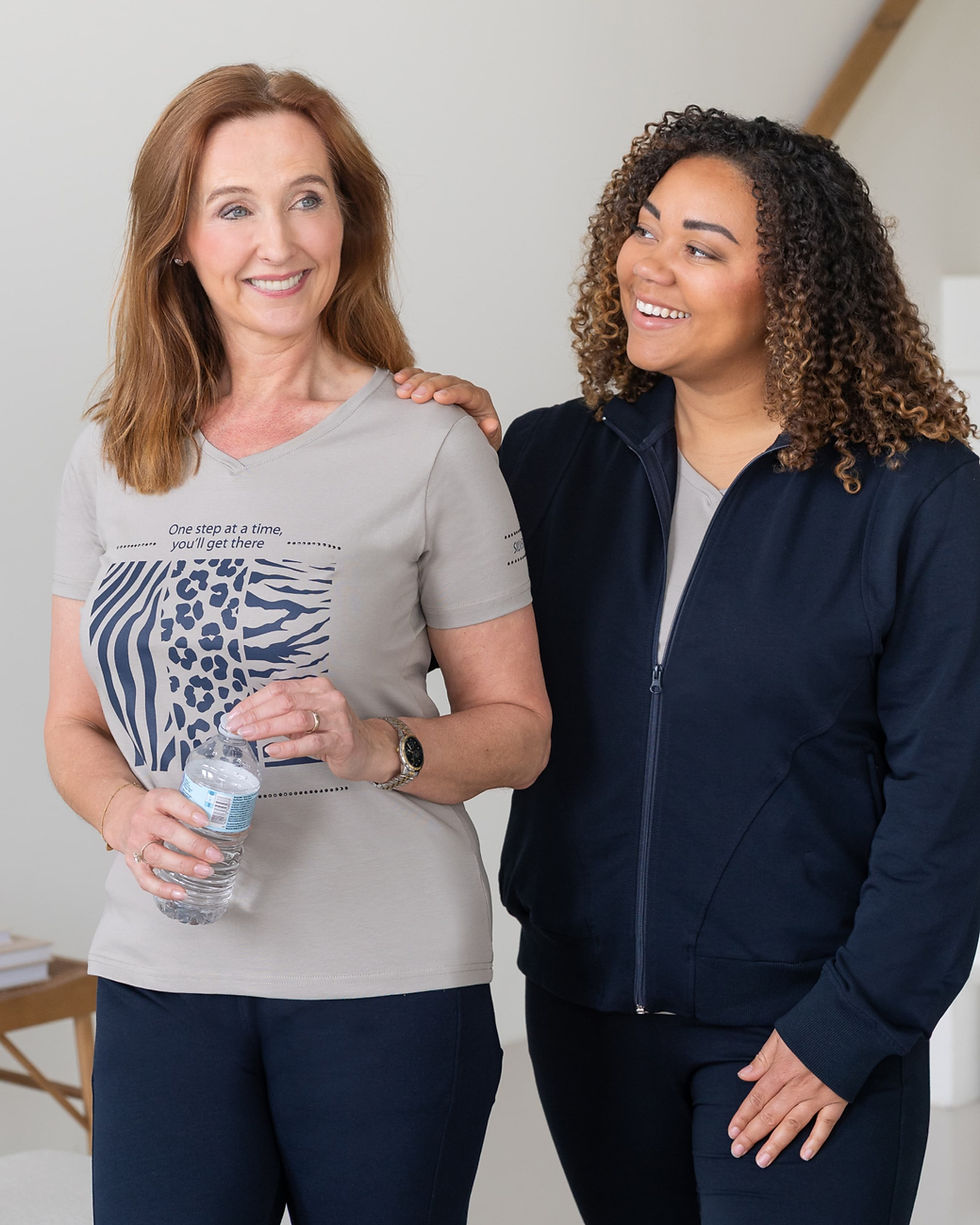 Thumbnail: T-shirt Dames Premium - Super stretch - Print op de voorzijde